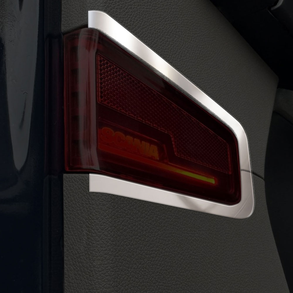 FNSC109 SCANIA FOR DOOR REFLECTOR FRAME CHROME (PRESSED) NG SC S/R