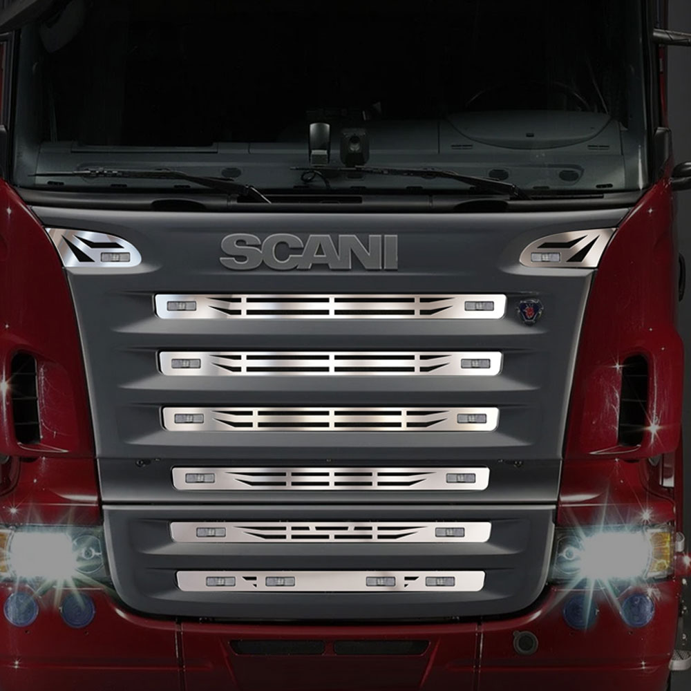 FSC112 SCANIA FOR STRIPY GRILL CHROME 2004-2009 / R SERIE  STREAMLINE