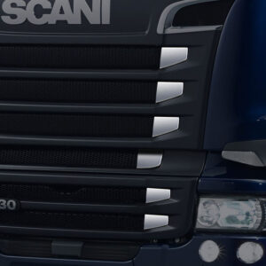FSC132 SCANIA FOR EDGE OF GRILL CHROME FOR LARGE CABIN 12 PCS (PRESSED) STREAMLINE